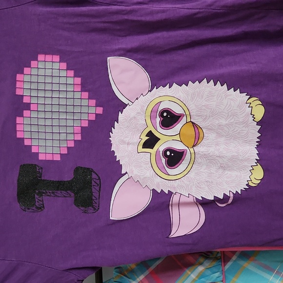 Vintage Purple I (heart) "Furby" top - Picture 3 of 4